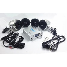 SHARK LPF & HPF 4.1 Channels 2000W Motorcycle Amplifier Kits Full Set 7800NLHC Silver